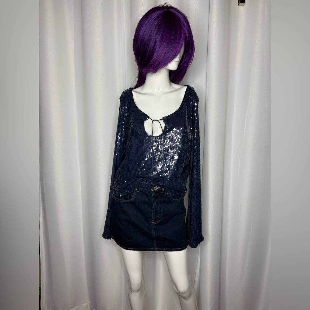 NWT Navy Sequin Top by Wild Fable - Picture 3 of 11